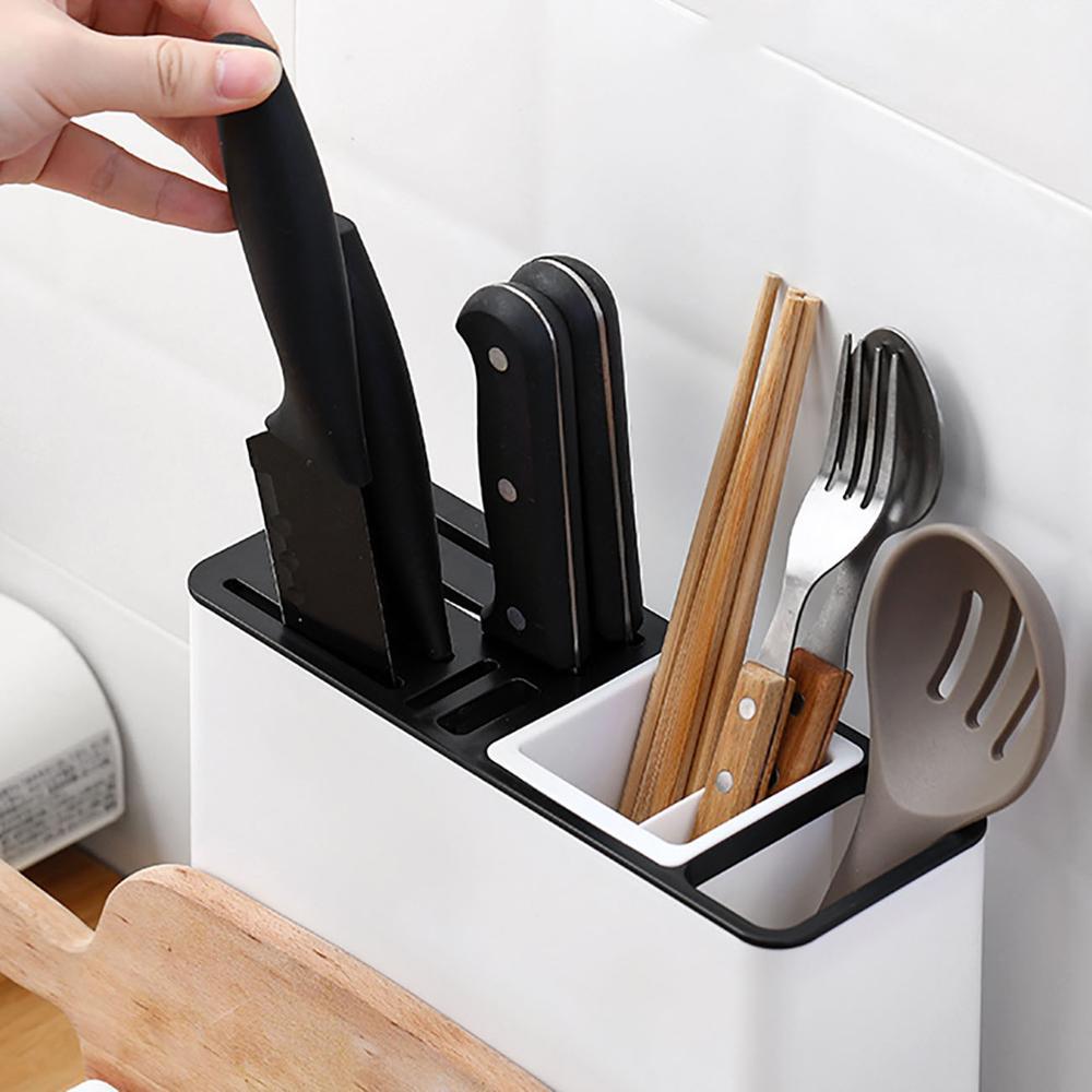 Tableware & Knife Storage Rack – Multi-Grid Plastic Kitchen Organizer | Cookli UK