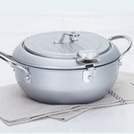 Stainless Steel Deep Fryer Pot with Thermometer & Oil Drain Rack – 20cm / 24cm | Cookli UK