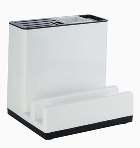Tableware & Knife Storage Rack – Multi-Grid Plastic Kitchen Organizer | Cookli UK