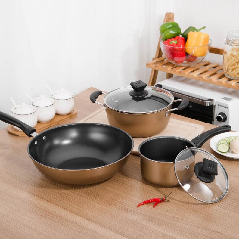 3-Piece Cast Iron Cookware Set – Non-Stick Pots & Pans for Home Cooking | Cookli UK

Bring timeless durability and elegance to your kitchen with this 3-piece cast iron cookware set. Featuring a sleek light luxury style and superior non-stick coating, this set is designed for everyday cooking with professional results.

Perfect for sautéing, simmering, boiling, and slow-cooking, this versatile set suits any stovetop — from gas to induction. The cast iron construction ensures even heat distribution, while the