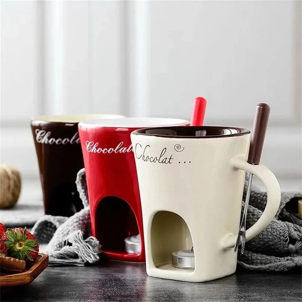 Mini Ceramic Fondue Mug Set – Chocolate, Cheese & Butter Warmer | Cookli UK

Create cosy, indulgent moments with this personal fondue mug set — perfect for chocolate, cheese, butter, or even mini ice cream fondues. Designed in elegant Nordic style, it’s crafted from high-quality ceramic for durability and heat resistance.

Whether you're preparing a sweet treat for one or serving up a fun fondue night with friends, this compact set makes it easy. Ideal for gifting, romantic nights in, or elevating your kitc