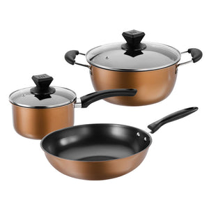 3-Piece Cast Iron Cookware Set – Non-Stick Pots & Pans for Home Cooking | Cookli UK

Bring timeless durability and elegance to your kitchen with this 3-piece cast iron cookware set. Featuring a sleek light luxury style and superior non-stick coating, this set is designed for everyday cooking with professional results.

Perfect for sautéing, simmering, boiling, and slow-cooking, this versatile set suits any stovetop — from gas to induction. The cast iron construction ensures even heat distribution, while the