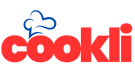 Logo of cookli with a red 'cookli' text and a blue chef's hat icon on a white background