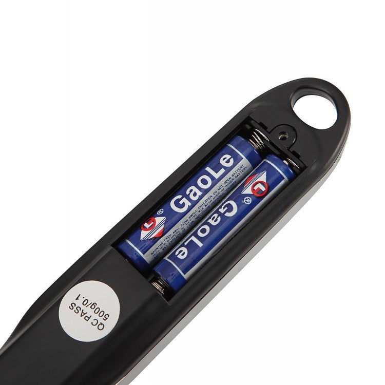 Black battery holder with two GaoLe batteries on a white background