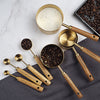 Premium 8-Piece Stainless Steel Measuring Set with Wooden Handles
