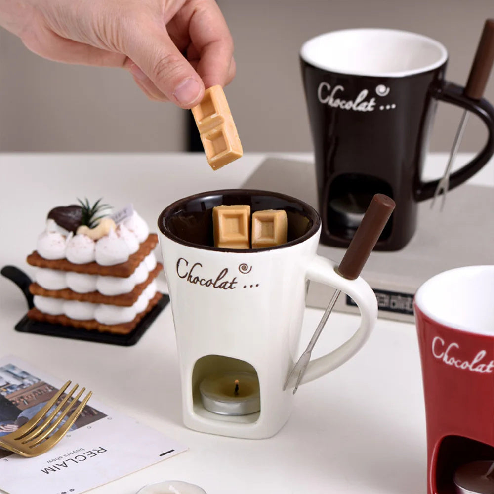 Mini Ceramic Fondue Mug Set – Chocolate, Cheese & Butter Warmer | Cookli UK

Create cosy, indulgent moments with this personal fondue mug set — perfect for chocolate, cheese, butter, or even mini ice cream fondues. Designed in elegant Nordic style, it’s crafted from high-quality ceramic for durability and heat resistance.

Whether you're preparing a sweet treat for one or serving up a fun fondue night with friends, this compact set makes it easy. Ideal for gifting, romantic nights in, or elevating your kitc