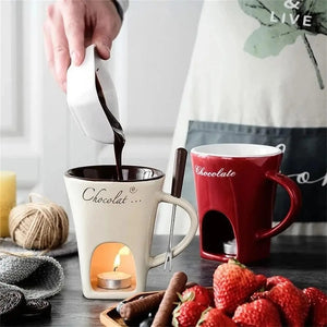 Mini Ceramic Fondue Mug Set – Chocolate, Cheese & Butter Warmer | Cookli UK

Create cosy, indulgent moments with this personal fondue mug set — perfect for chocolate, cheese, butter, or even mini ice cream fondues. Designed in elegant Nordic style, it’s crafted from high-quality ceramic for durability and heat resistance.

Whether you're preparing a sweet treat for one or serving up a fun fondue night with friends, this compact set makes it easy. Ideal for gifting, romantic nights in, or elevating your kitc