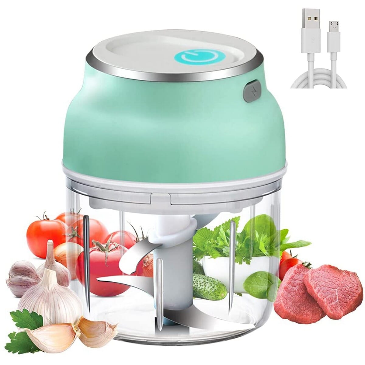 Portable Mini Electric Garlic Chopper – USB Rechargeable Food Grinder for Vegetables, Fruits & Meat | Cookli UK